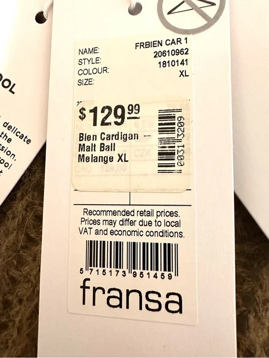 FRANSA Wool Alpaca Chunky Cardigan Cozy Minimalist Cottagecore - Picture 5 of 10